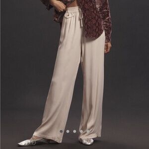 Maeve Straight-Leg Pull-On Silk Pants